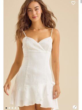 Karina Satin Mini Dress Altar'd State White Dress NWT